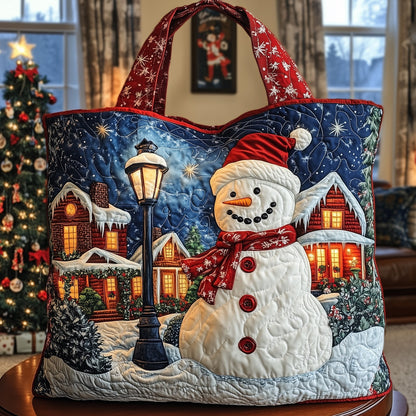 Midnight Snowman Quilted Tote Bag GFTONL6386