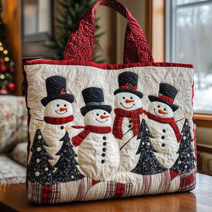 Festive Snowmen Quilted Tote Bag GFTONL6387