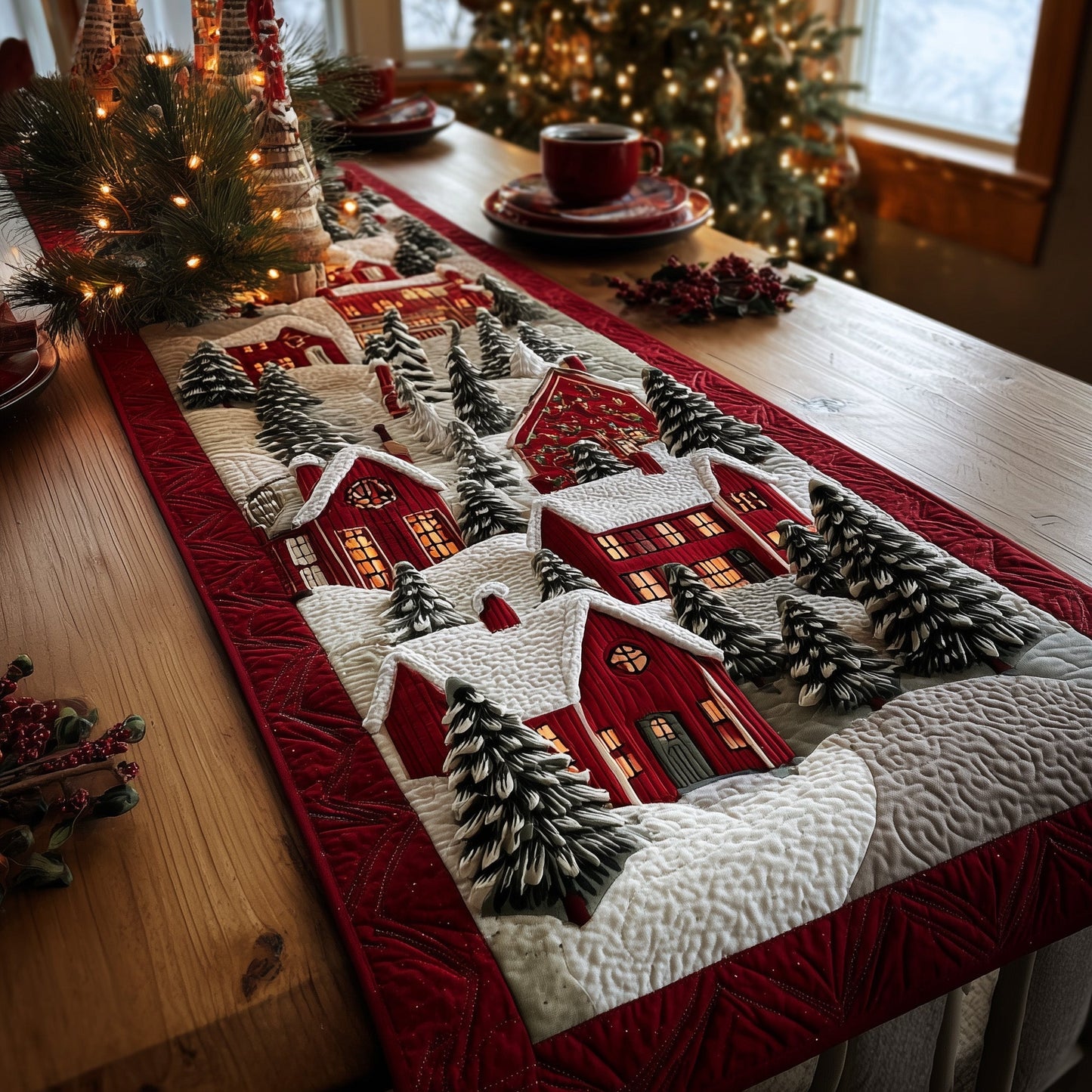 Harmony Village Quilted Table Runner GFTONL6407
