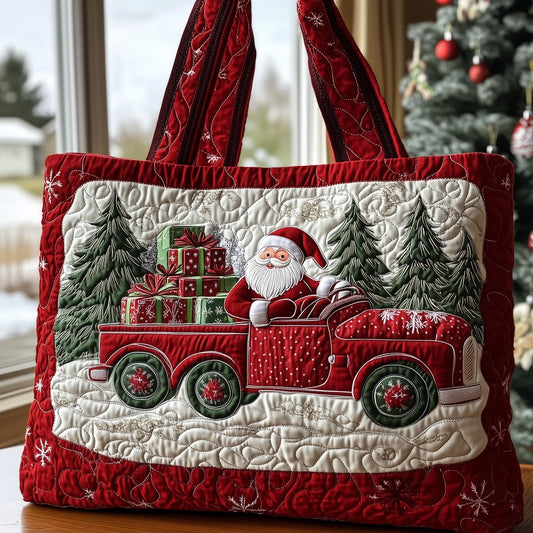 Cheerful Santa Quilted Tote Bag GFTONL6415