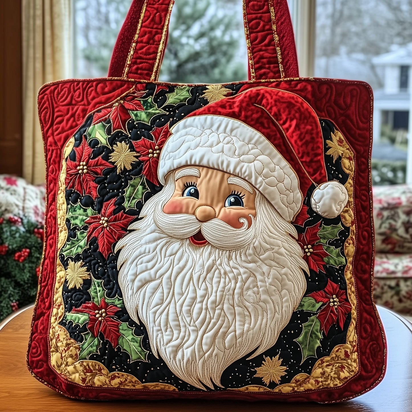 Joyful Santa Quilted Tote Bag GFTONL6417