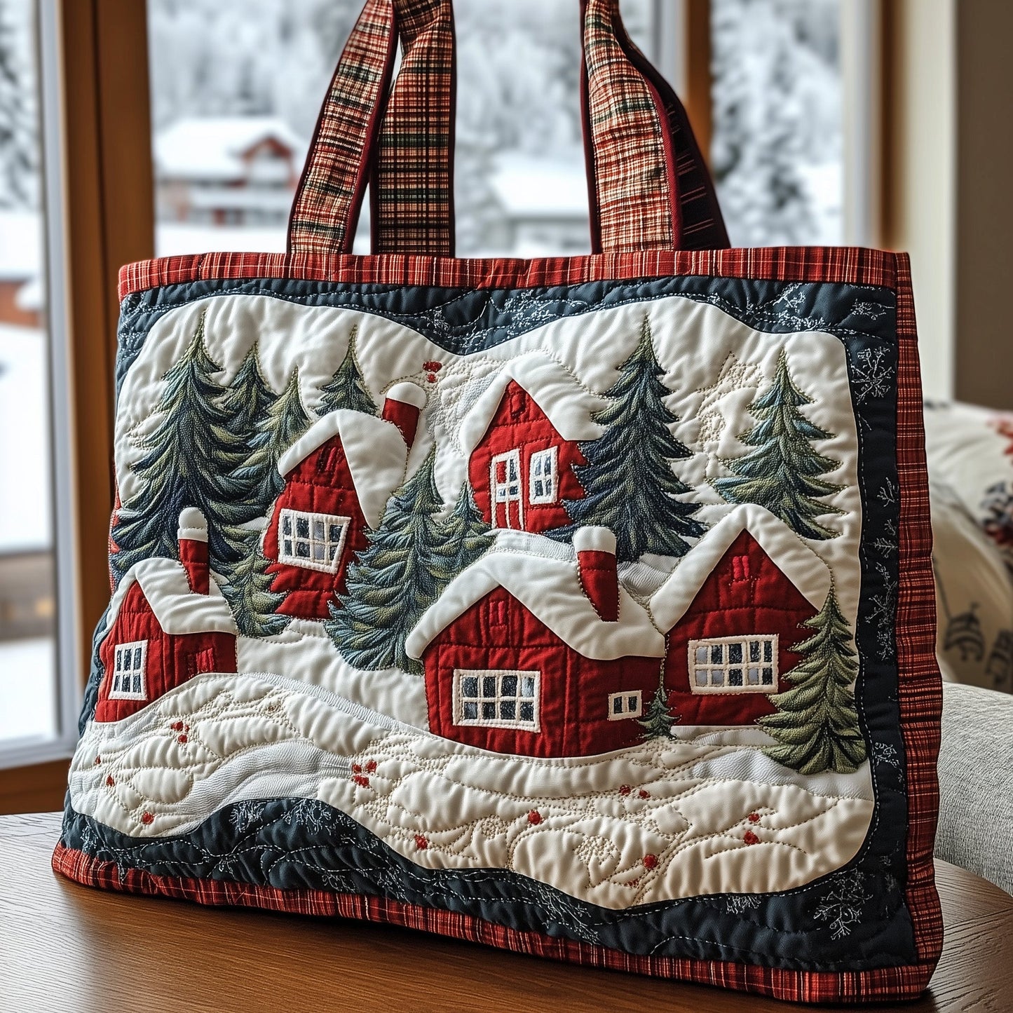 Christmas Village Quilted Tote Bag GFTONL6419