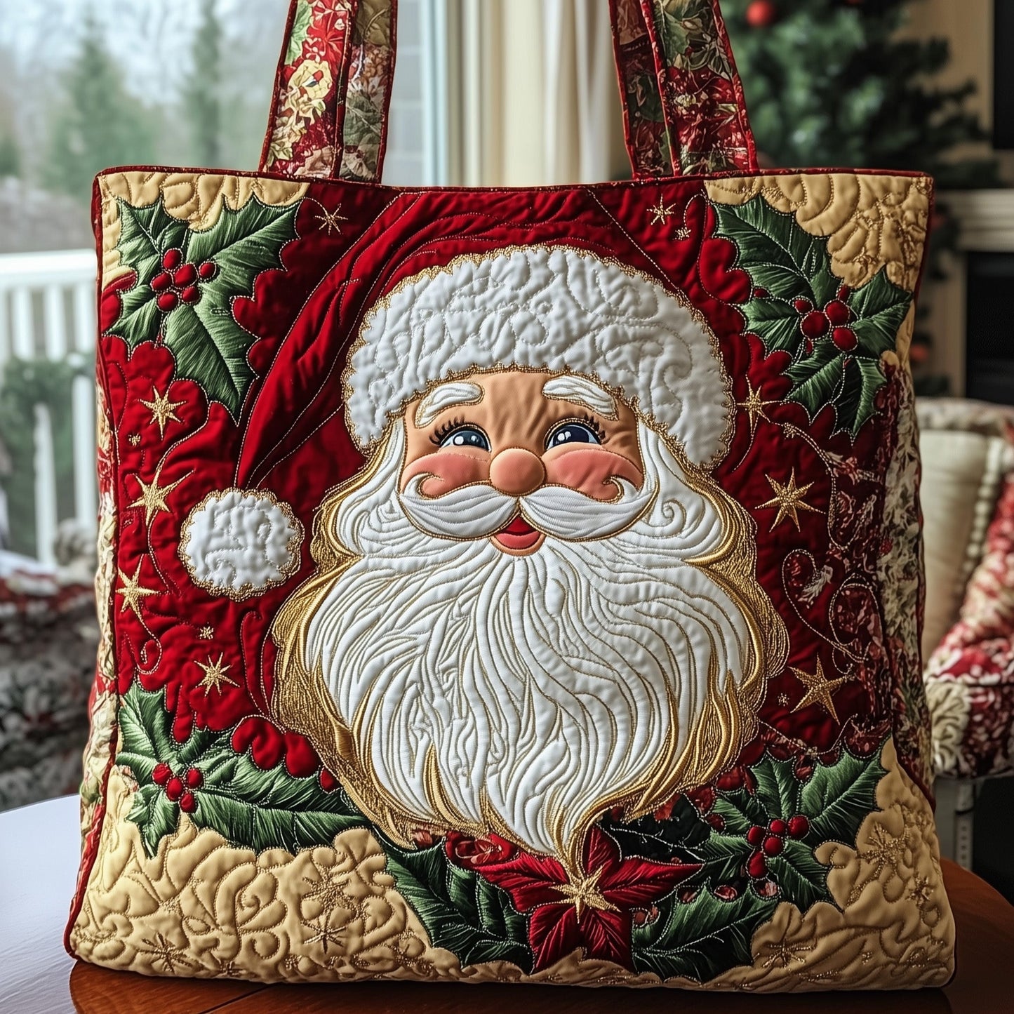 Joyful Santa Quilted Tote Bag GFTONL6423