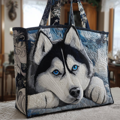 Resting Husky Quilted Tote Bag GFTONL6424