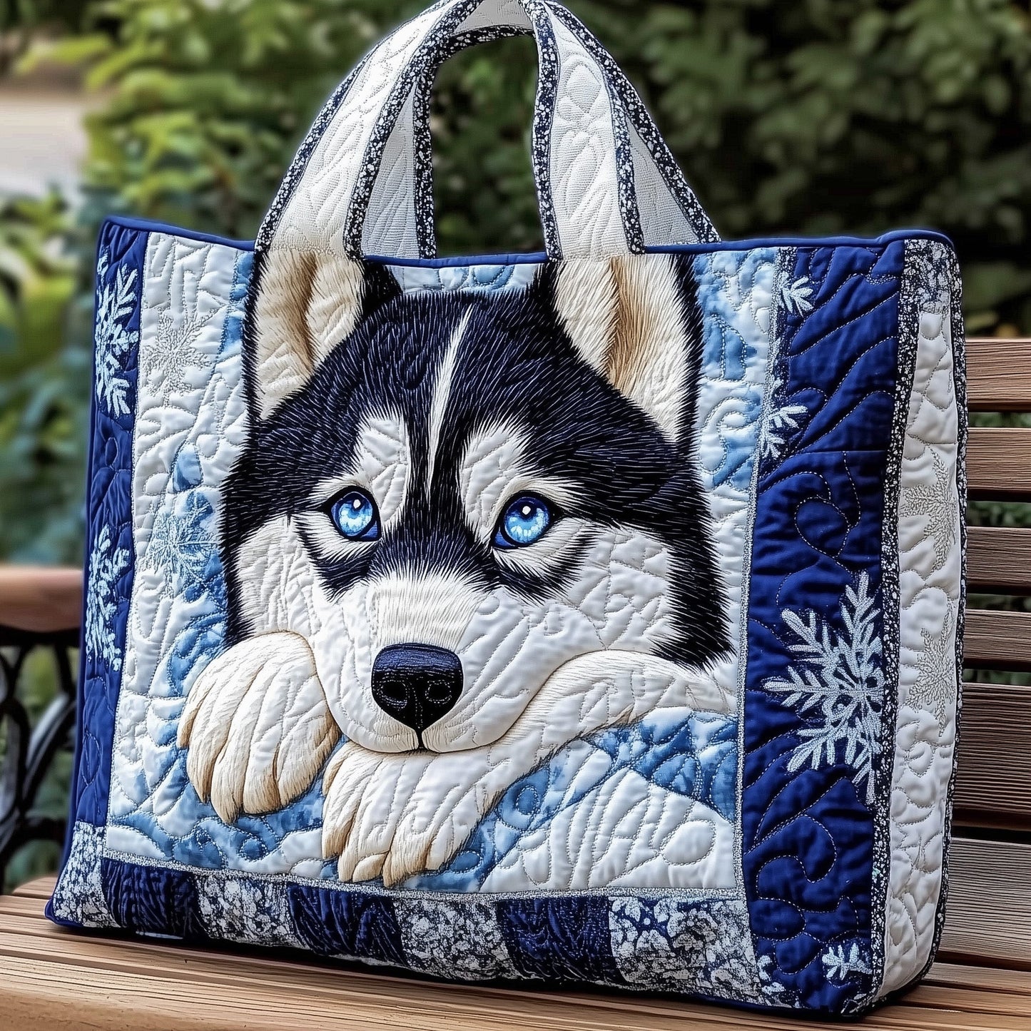 Resting Husky Quilted Tote Bag GFTONL6428