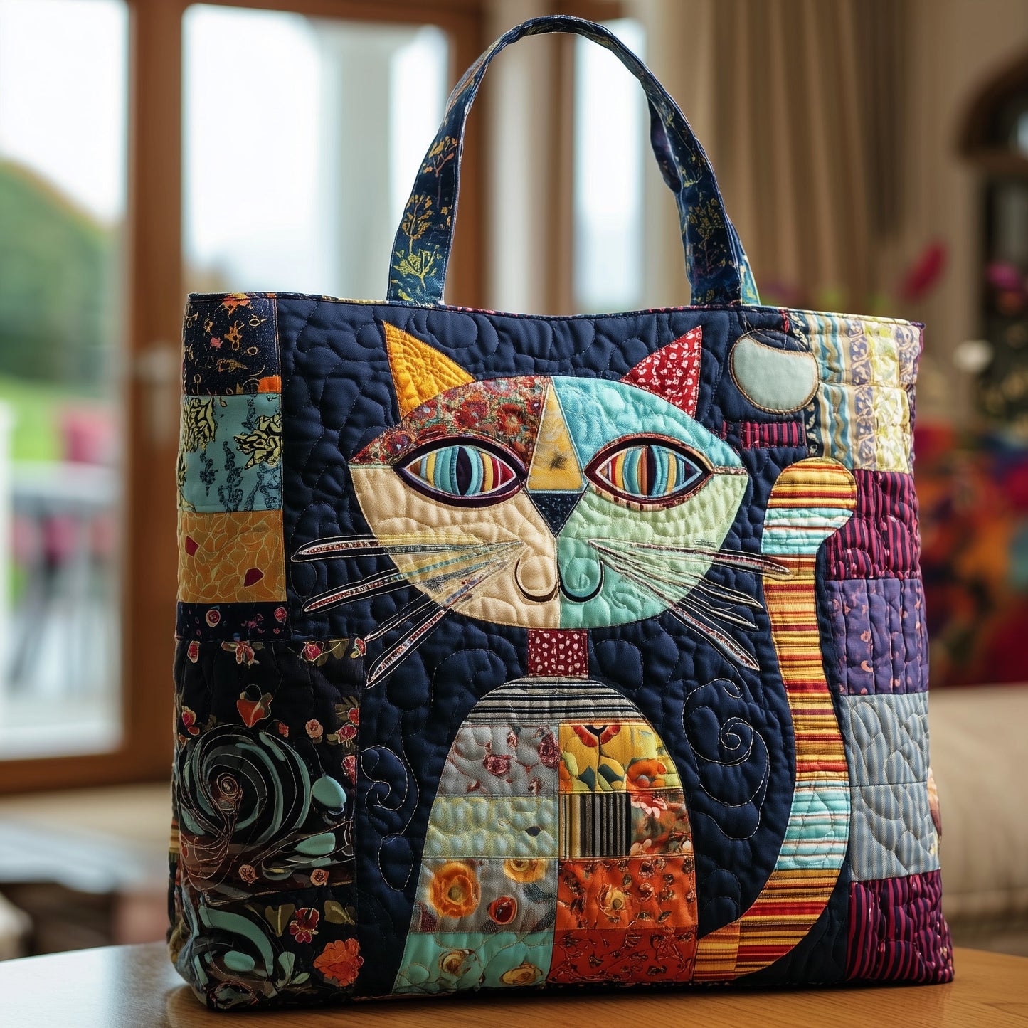 Patchwork Whisker Quilted Tote Bag GFTONL6431