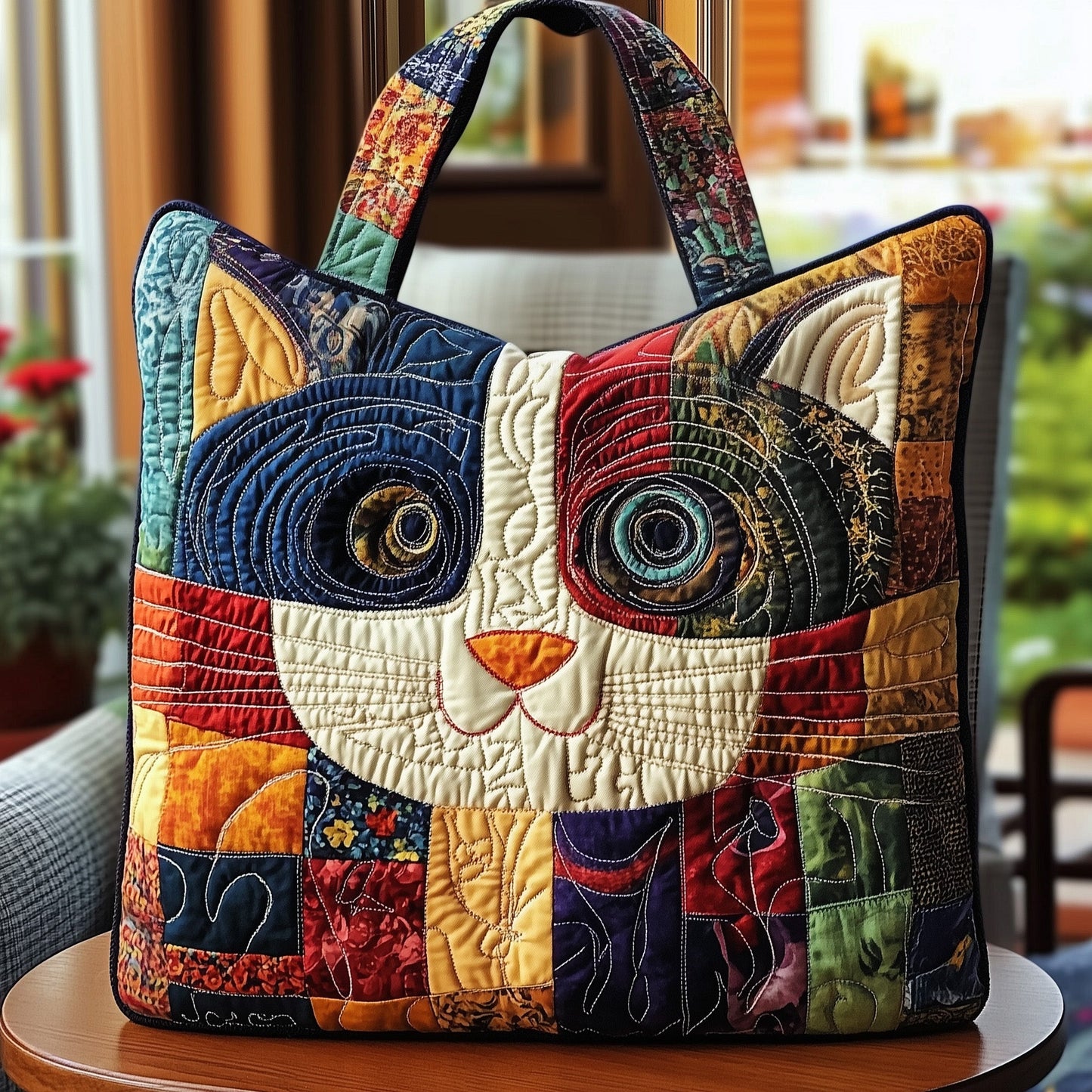 Swirly-Eyed Bandit Quilted Tote Bag GFTONL6438