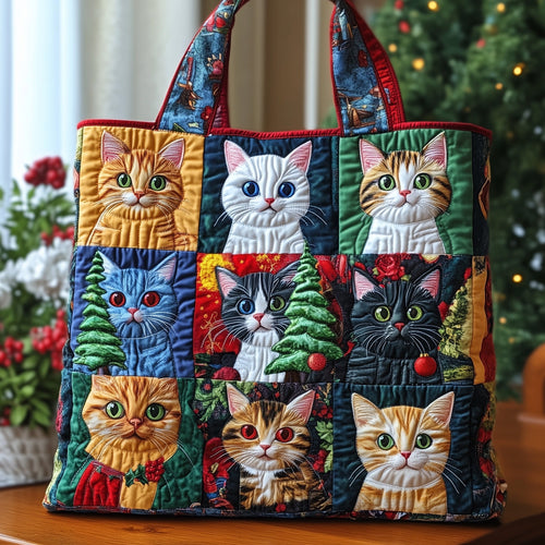 Festive Cat Quilted Tote Bag GFTONL6445