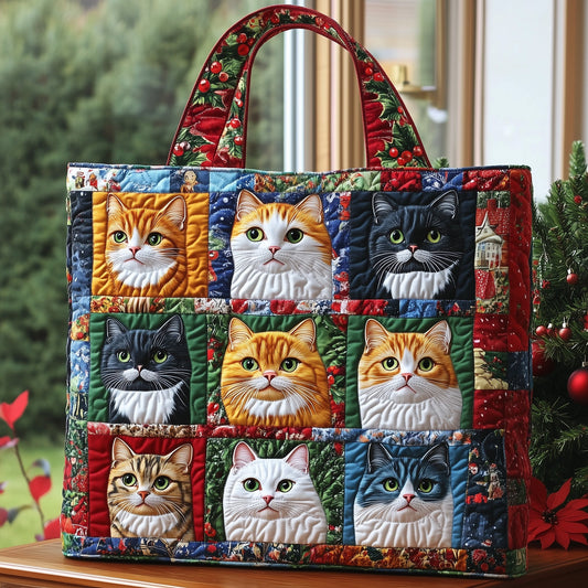 Festive Cat Quilted Tote Bag GFTONL6447