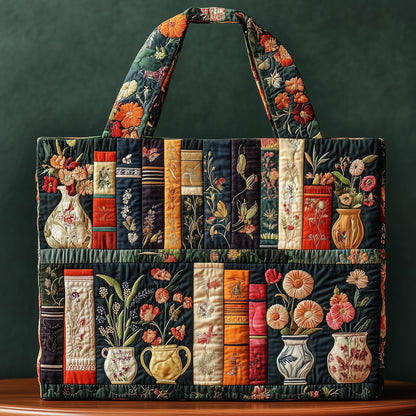 Bloomming Bookshelf Quilted Tote Bag GFTONL6448