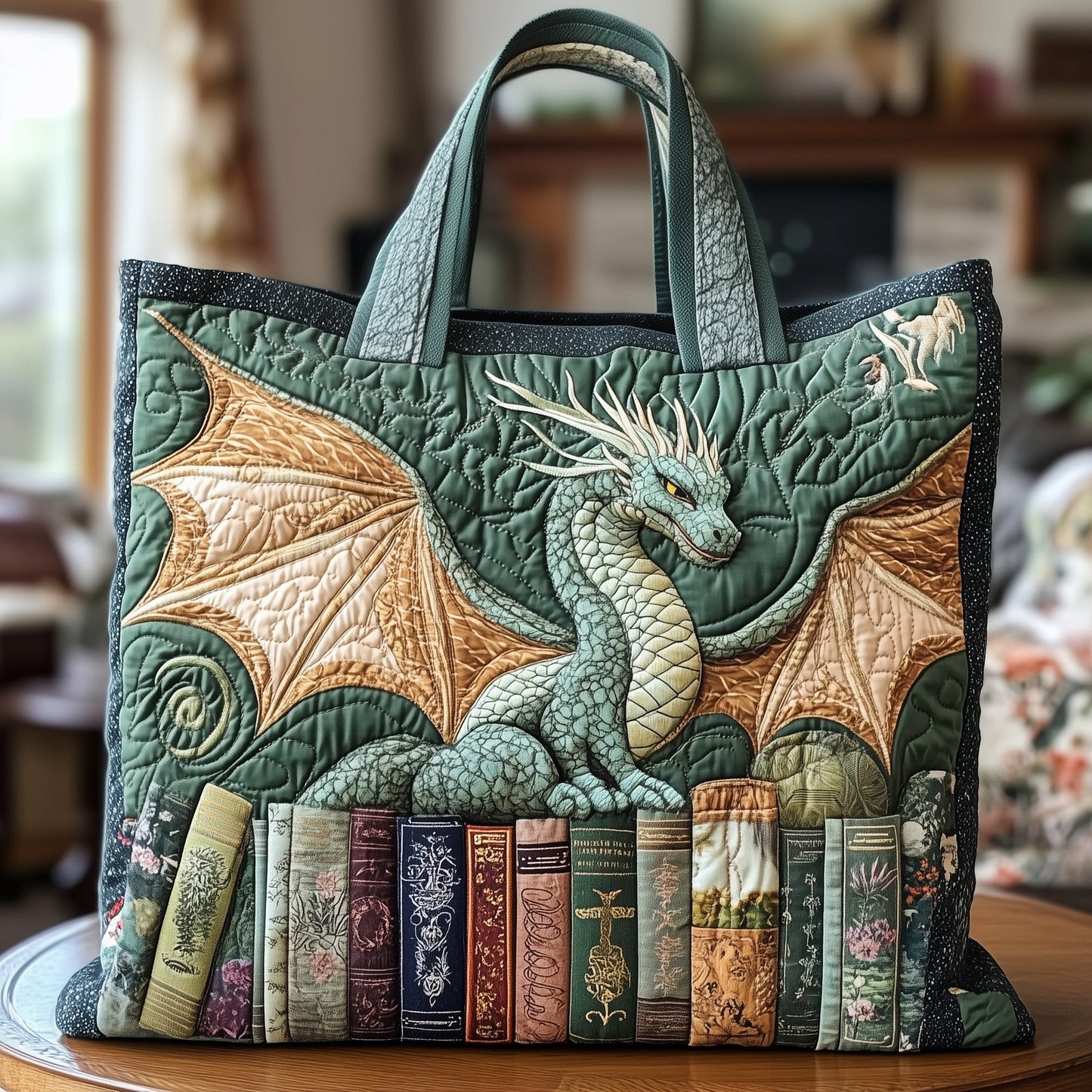 Dreaming Dragon’s Shelf Quilted Tote Bag GFTONL6454