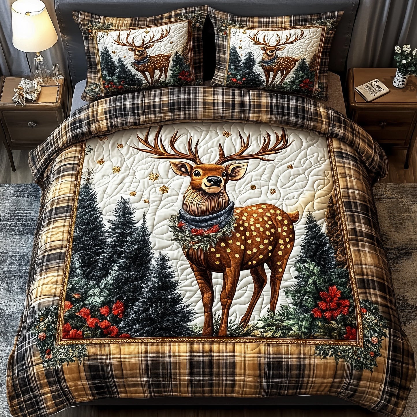 Festive Deer Duvet Cover Set GFTONL6525