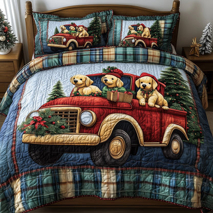 Christmas Retriever Puppy Duvet Cover Set GFTONL6532