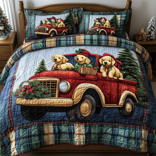 Christmas Retriever Puppy Duvet Cover Set GFTONL6532