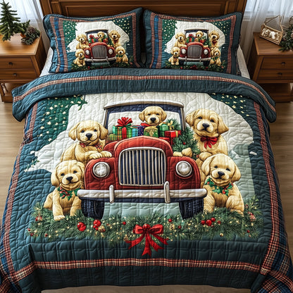 Christmas Retriever Puppy Duvet Cover Set GFTONL6534