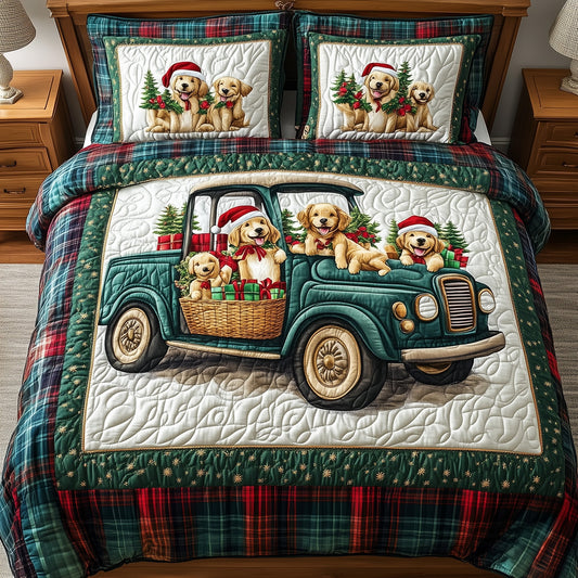 Christmas Retriever Puppy Duvet Cover Set GFTONL6535