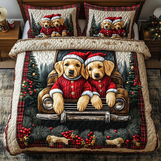 Christmas Retriever Puppy Duvet Cover Set GFTONL6536