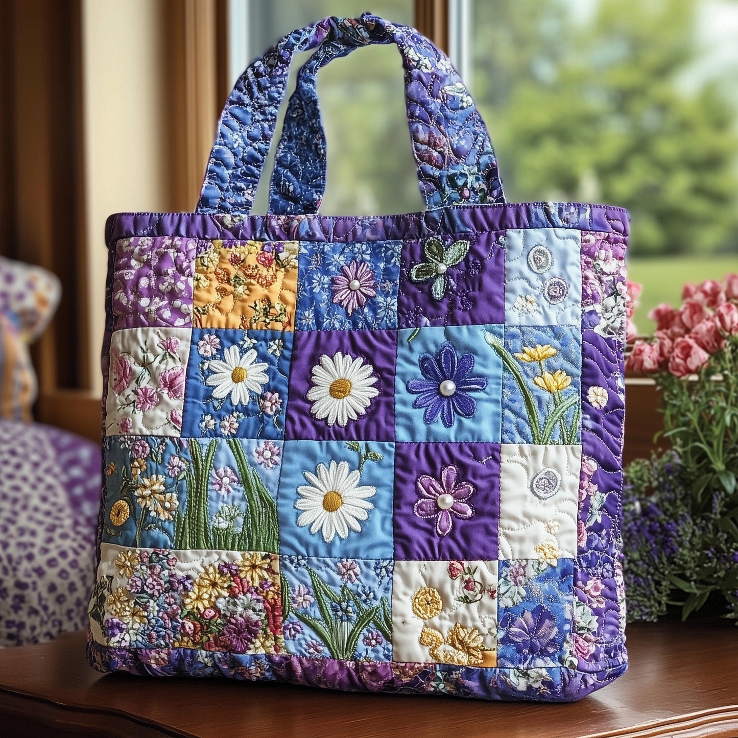 Purple Heaven Quilted Tote Bag GFTONL6541