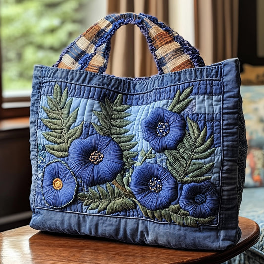 Blue Poppies Quilted Tote Bag GFTONL6544