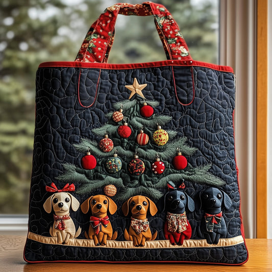 Festive Dachshund Quilted Tote Bag GFTONL6568
