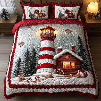 Candy Canes Lighthouse Duvet Cover Set GFTONL6574