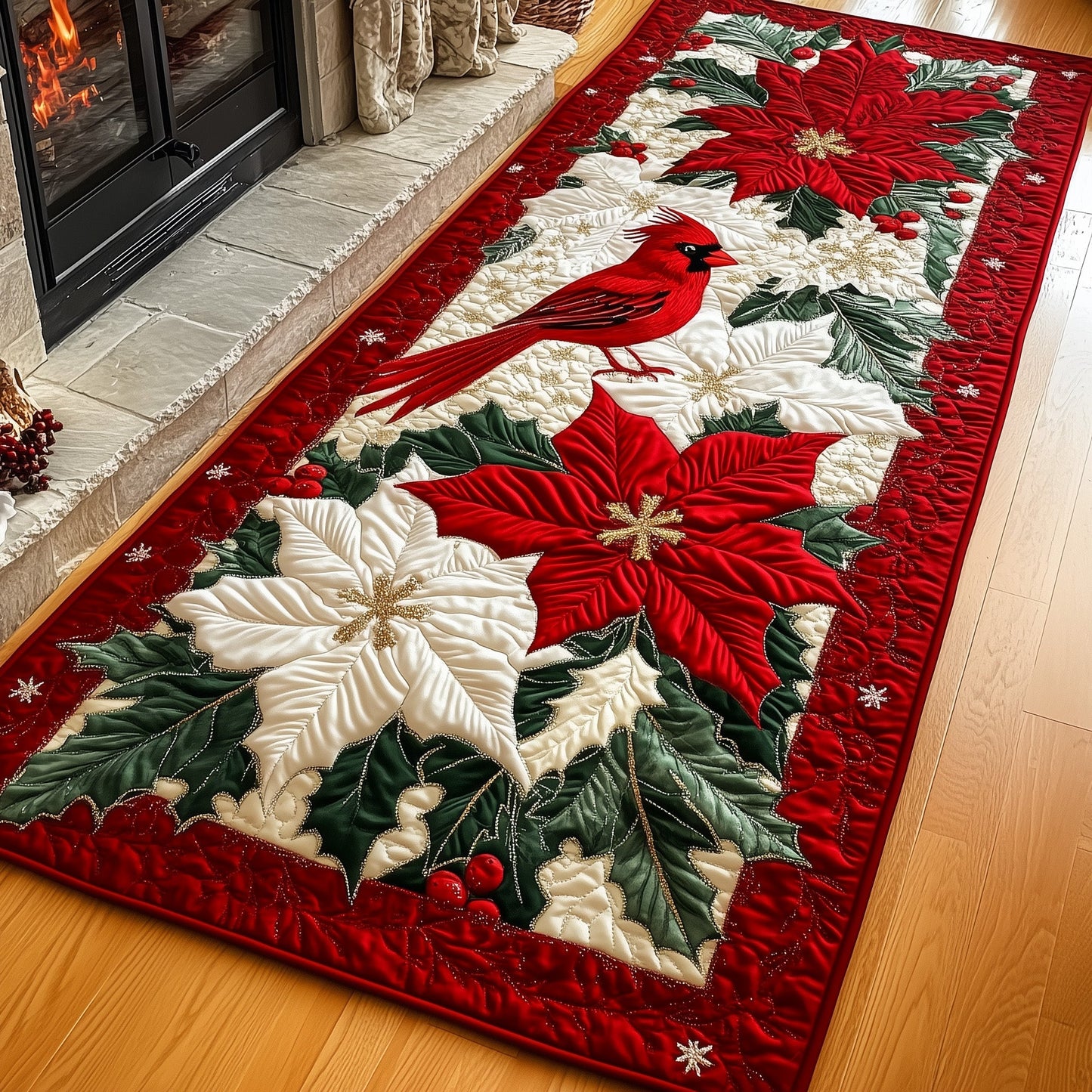 Cardinal Poinsettia Runner Rug GFTONL6654