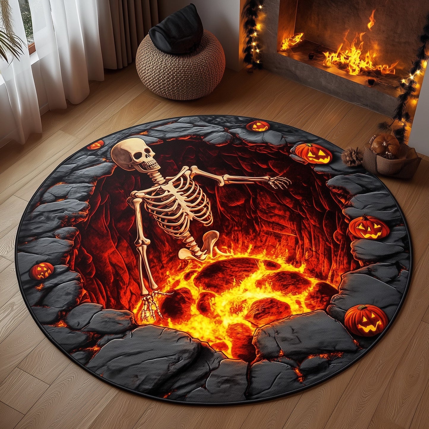 Skull Lava Quilted Round Mat GFTONL6683