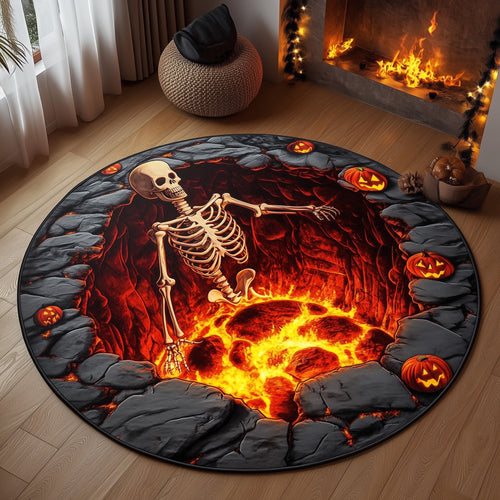 Skull Lava Quilted Round Mat GFTONL6683