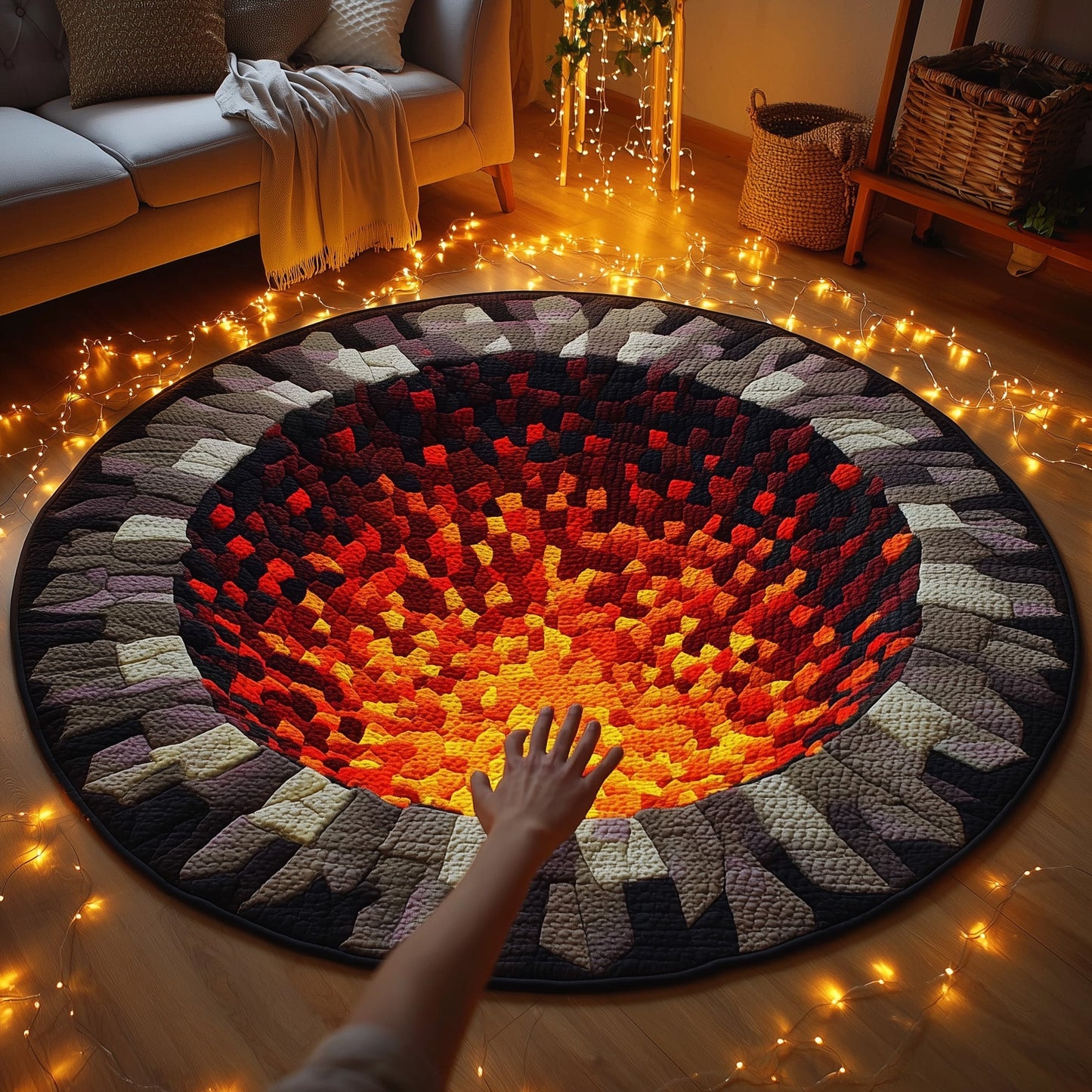 Lava Hole Quilted Round Mat GFTONL6685