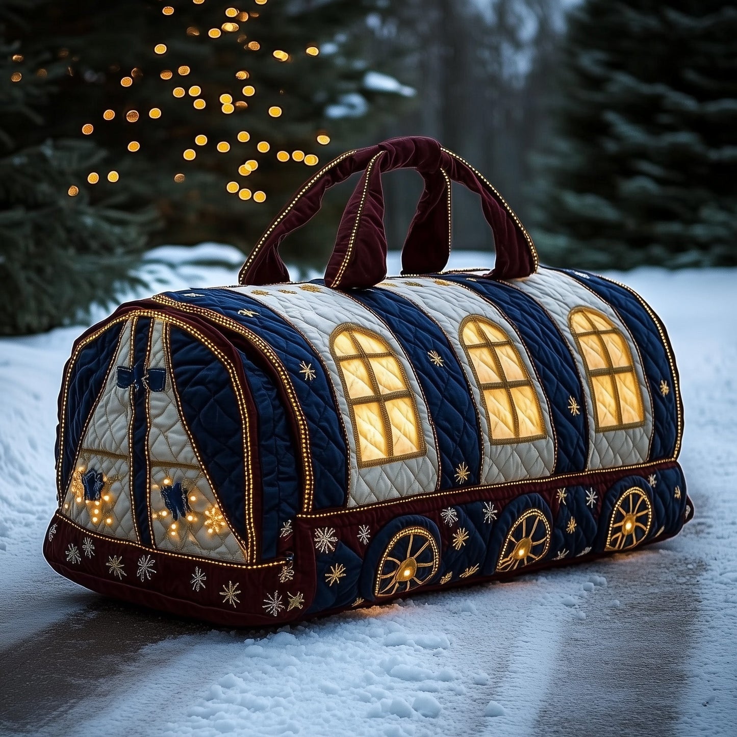 Snowy Express Quilted Duffle Bag GFTONL6731