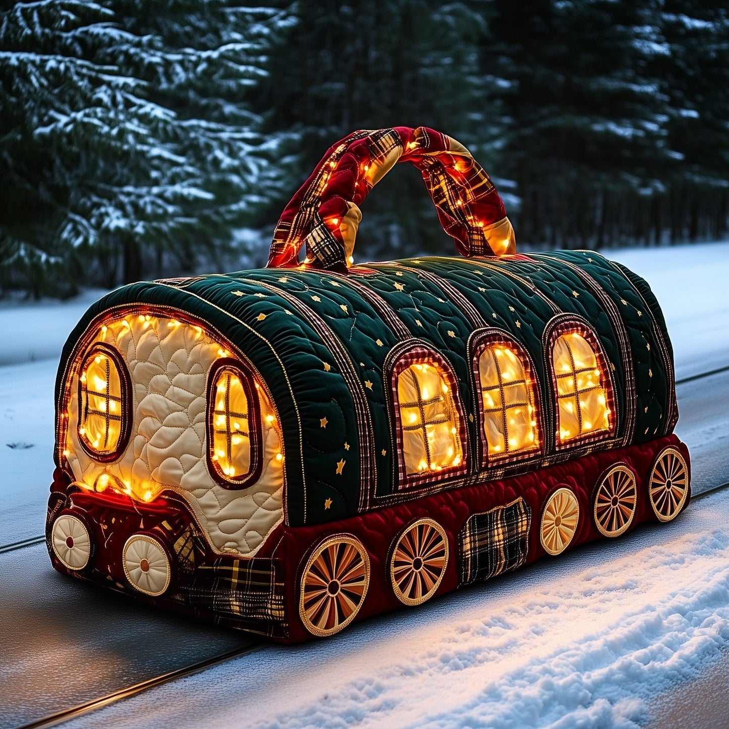 Joyful Train Quilted Duffle Bag GFTONL6737