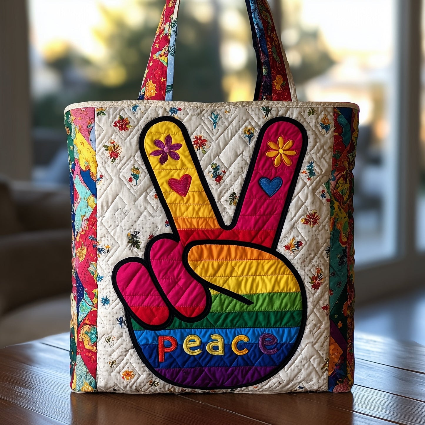 Hippie Vibe Quilted Tote Bag GFTONL6788