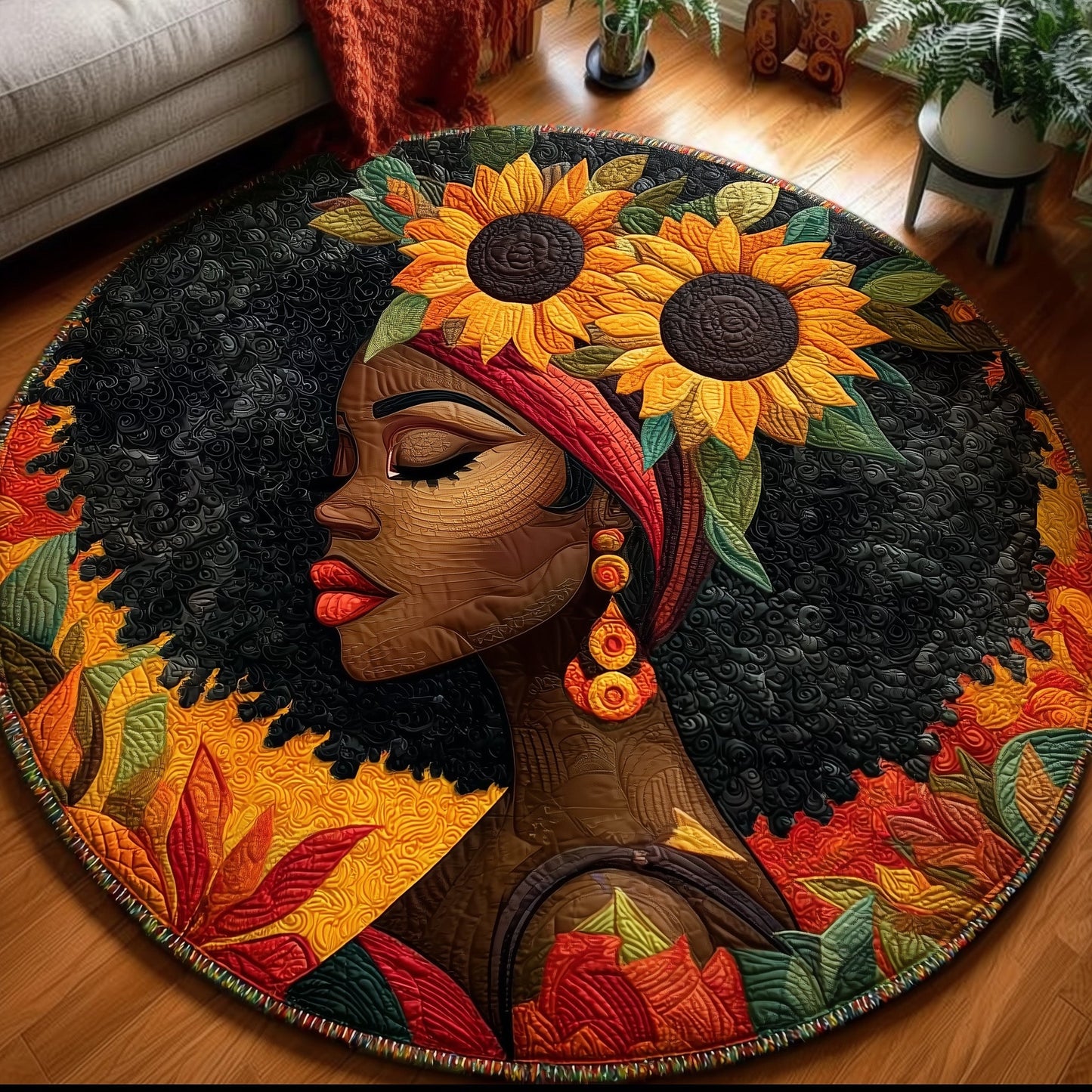 Rhythmbound Roots Quilted Round Mat GFTONL6808