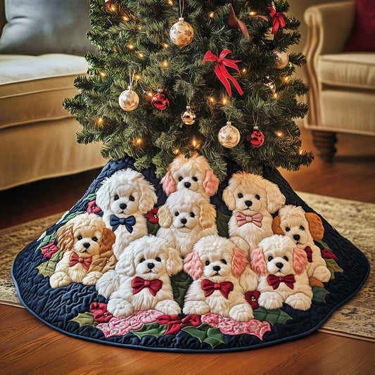Poodle Charm Quilted Tree Skirt GFTONL6809