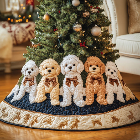 Poodle Joy Quilted Tree Skirt GFTONL6810