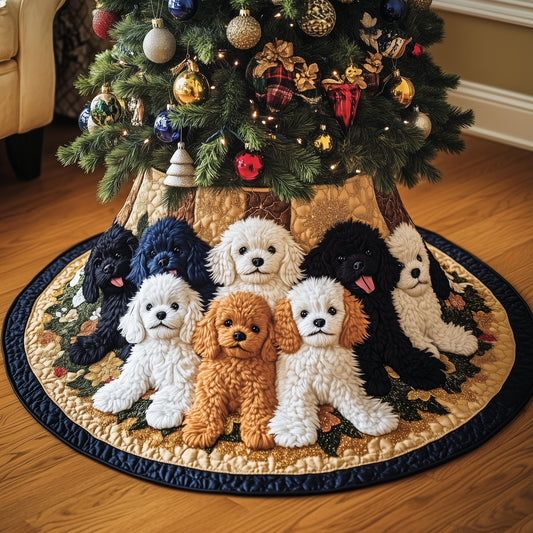 Adorable Poodle Quilted Tree Skirt GFTONL6811