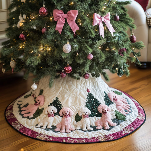 Holiday Poodle Quilted Tree Skirt GFTONL6813