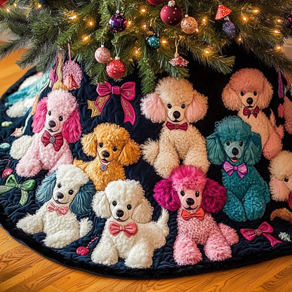 Colorful Poodle Quilted Tree Skirt GFTONL6816