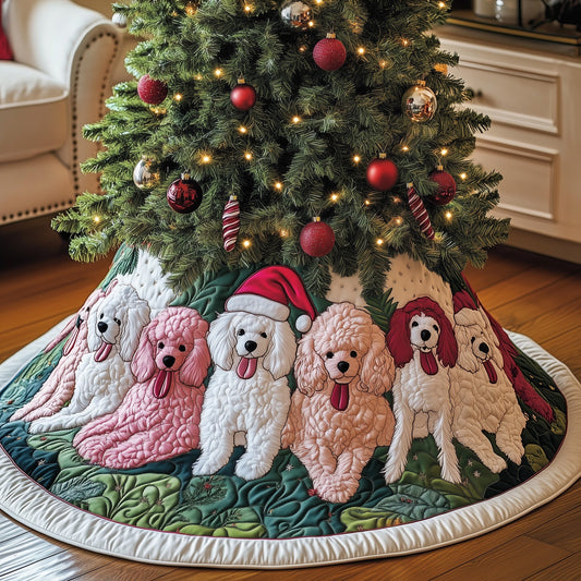 Holiday Poodle Quilted Tree Skirt GFTONL6817