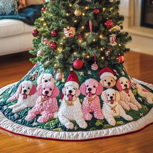 Holiday Poodle Quilted Tree Skirt GFTONL6818