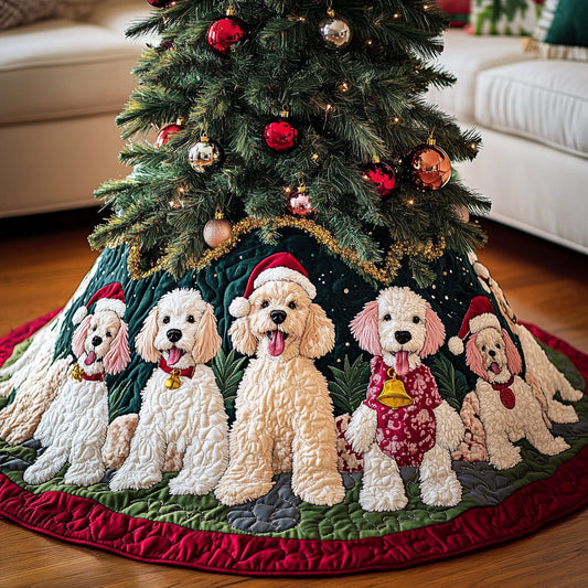 Poodle Love Quilted Tree Skirt GFTONL6821