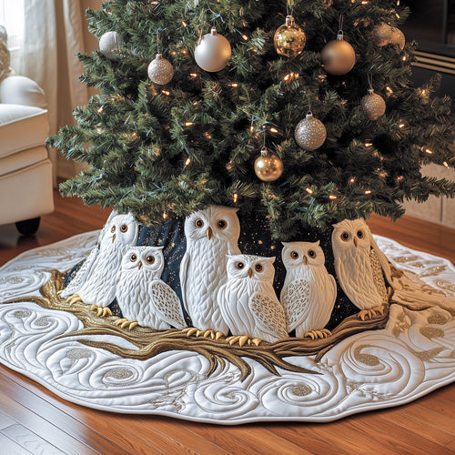 Snowy Owl Quilted Tree Skirt GFTONL6822