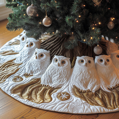 Snowy Owl Quilted Tree Skirt GFTONL6823