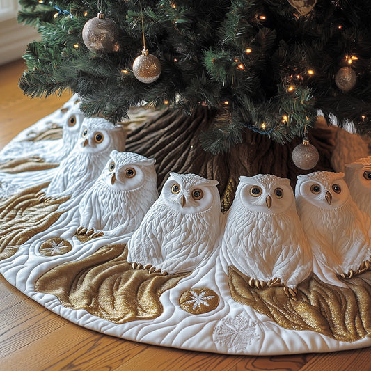 Snowy Owl Quilted Tree Skirt GFTONL6823