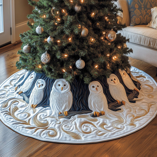Snowy Owl Quilted Tree Skirt GFTONL6824