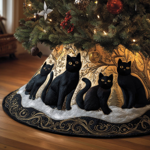 Black Furry Quilted Tree Skirt GFTONL6830