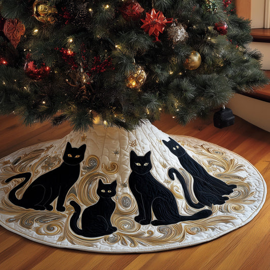 Black Cat Quilted Tree Skirt GFTONL6833