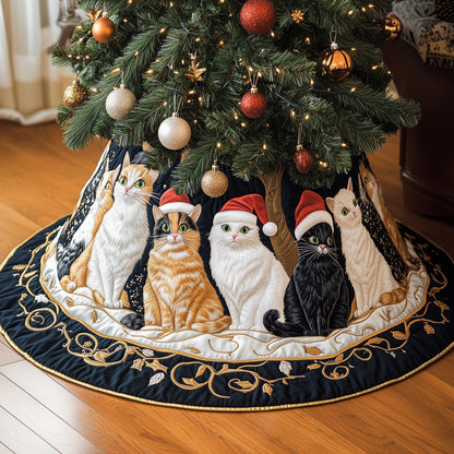 Festive Cat Quilted Tree Skirt GFTONL6835