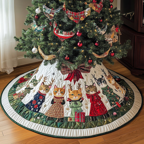 Holiday Cat Quilted Tree Skirt GFTONL6836