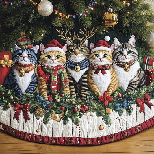 Holiday Cat Quilted Tree Skirt GFTONL6837